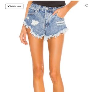 Superdown Kiera Cut Off Jean Mini Shorts Sz 26